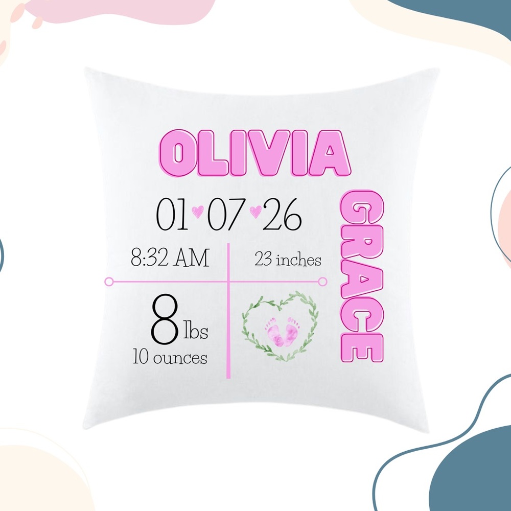 Personalized Baby Birth Pillowcase ✨🍼
